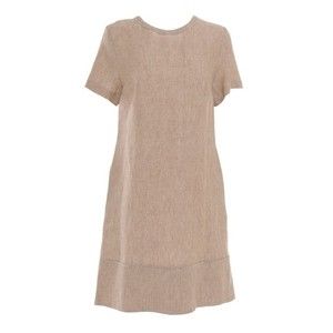 Peserico Relaxed Flax Dress With Decorative Trim - NWT